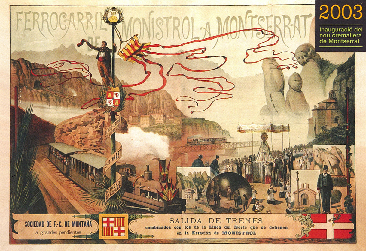 Antic senyal del ferrocarril de Monistrol a Montserrat / Antiguo cartel del ferrocarril de Monistrol a Montserrat
